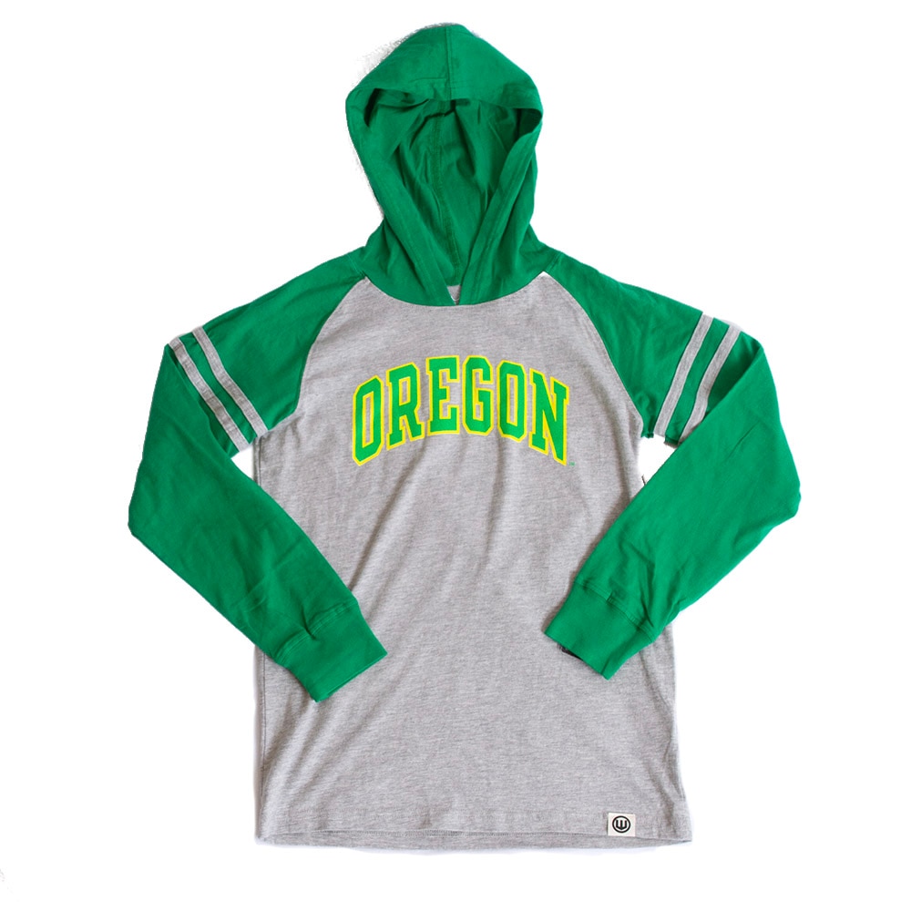 Ducks Spirit, Grey, Hoodie, Cotton Blend, Kids, Youth, Wes and Willy, Stripe, Pullover, Sweatshirt, 803276